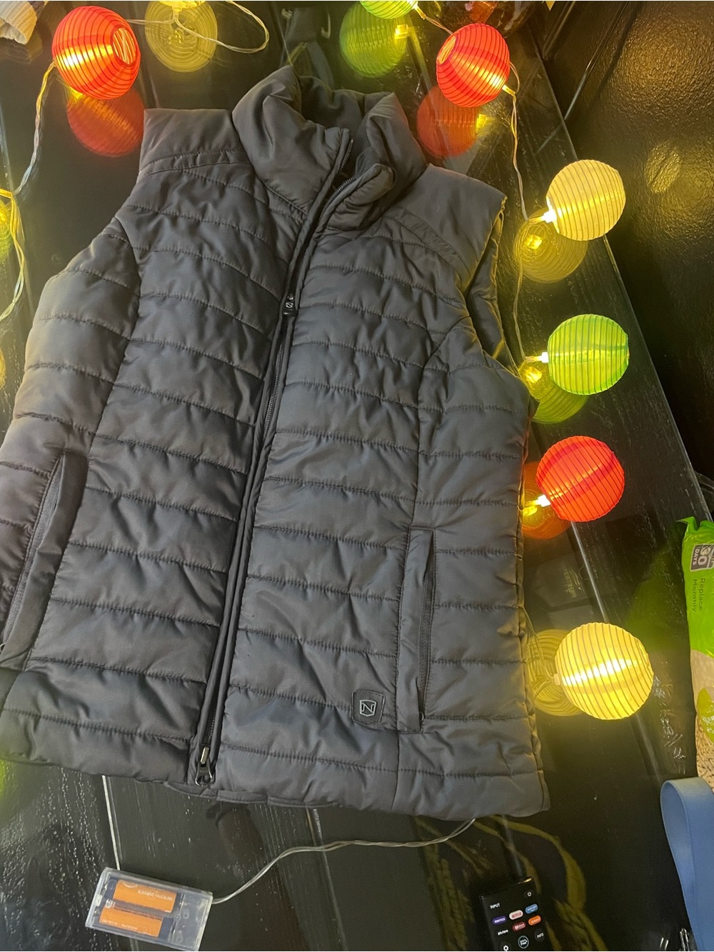 Women's Quilted Black Vest